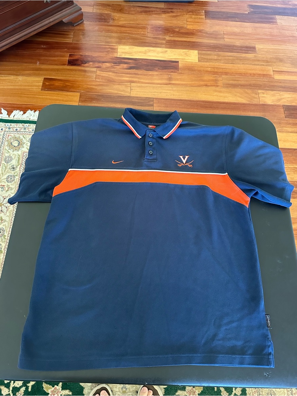 Nike Team Men's Navy & Orange Polo with Virginia Cavaliers Logo Mens XL